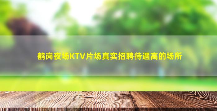 鹤岗夜场KTV片场真实招聘待遇高的场所